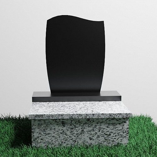 Vizualizace urnového hrobu  materiál Total Black +  BiancoTarn